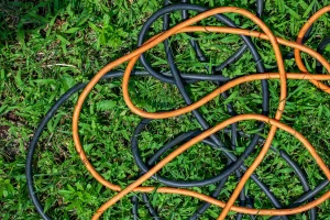 Cables in the grass