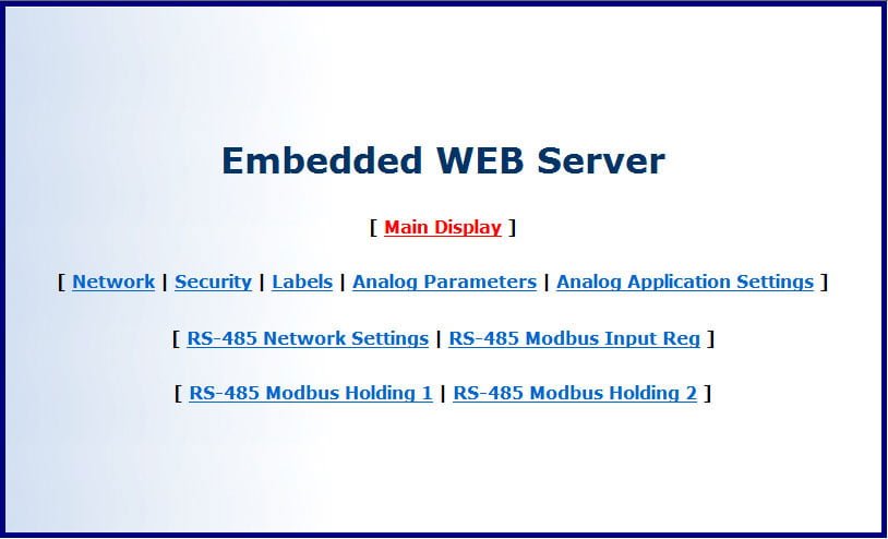 menu page rst-5000 tank cloud embedded web server