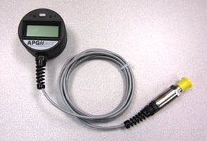 Digital gauges can have a remote display, with a cable separating the transducer