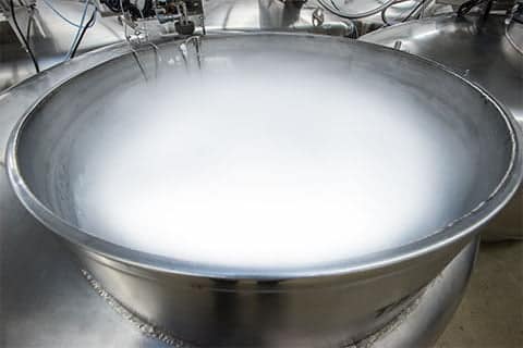 vapor in a stainless steel tank