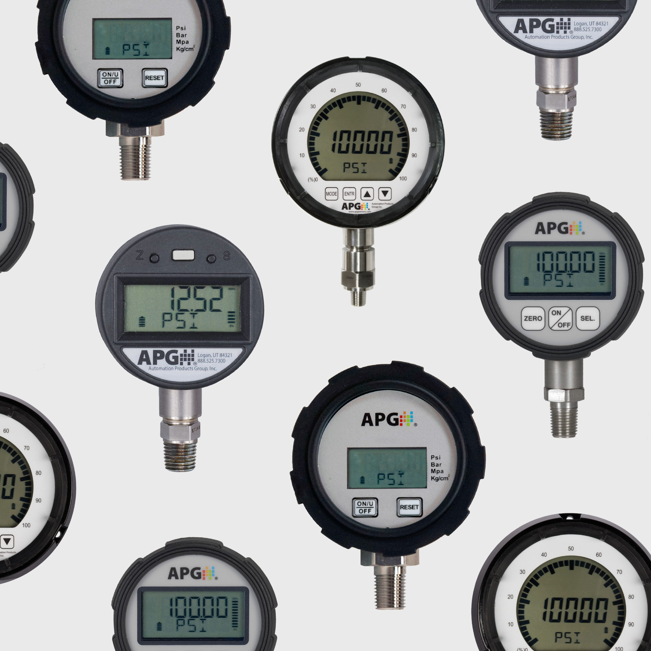 digital pressure gauges collage