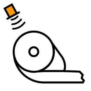 Illustration of an ultrasonic measuring a rolled material to improve automation